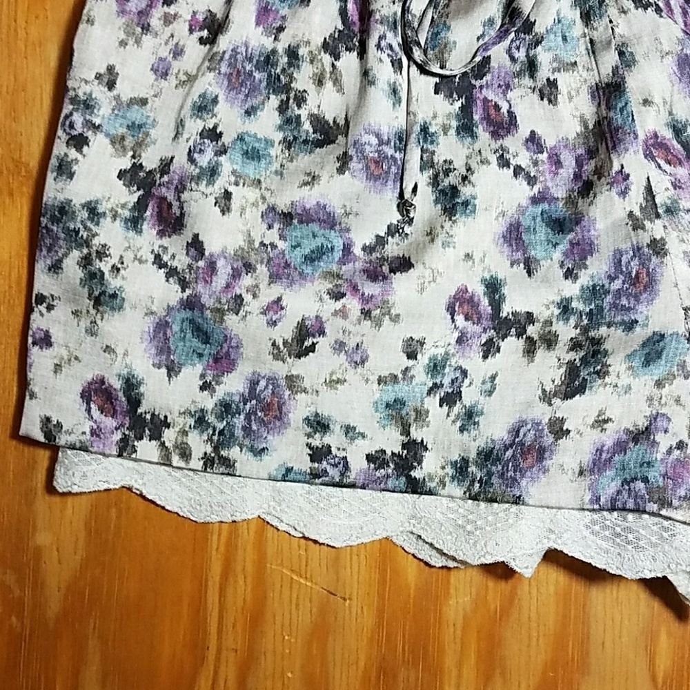 Zara basic silky shorts elastic waist, lace trim - Picture 5 of 8